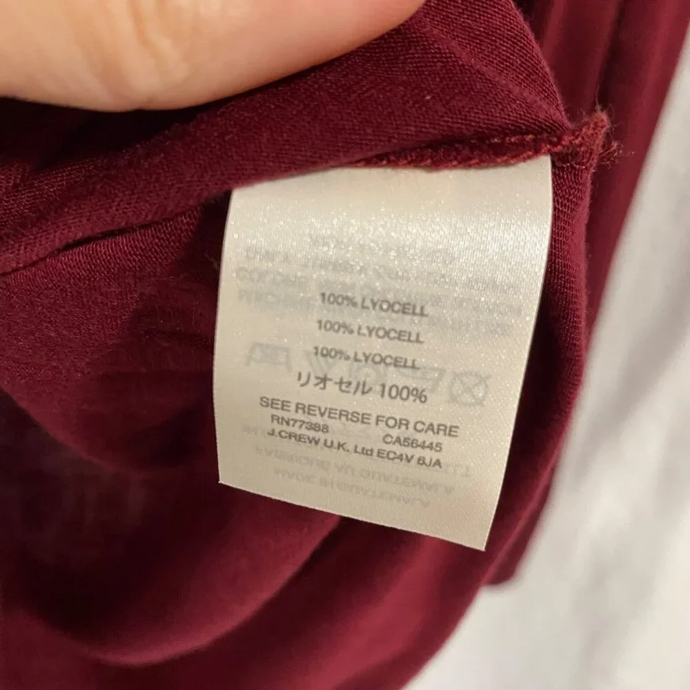 J. Crew Burgundy Scoop Neck High-Low‎ Tunic Top NWT Size S